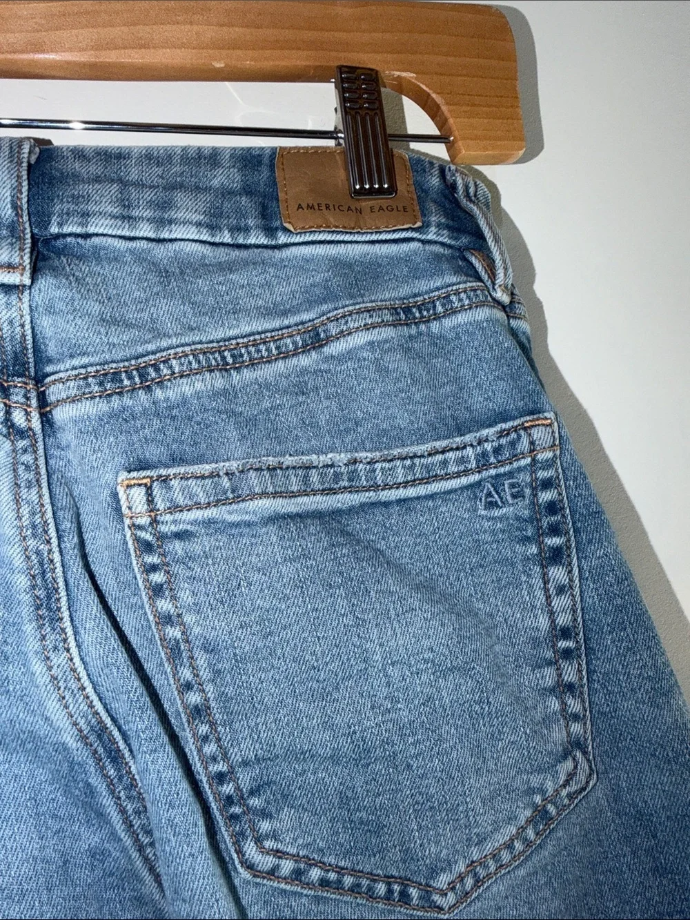 American Eagle Outfitters Jeans Denim Wide-Leg Curvy Baggy Stretch Cargo size 0